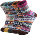 Pleneal Pack Wool Socks for Warm Winter Women Thick Knit Cozy