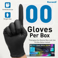 Raxwell Heavy Duty Disposable Gloves Latex Free | 6.5 Mil Black Nitrile Gloves X-Large | 100 Count Powder Free & Chemical Resistant | Food Grade,