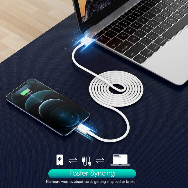Iphone Charger [Mfi Certified] Long 2 Pack 10FT Lightning Cable Cube Iphone Charging Transfer Cord Cable with USB Plug Wall Charger Block Travel