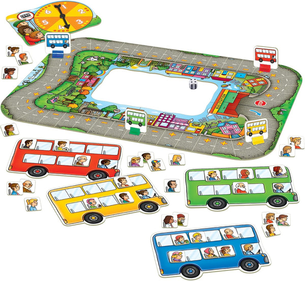 Orchard Toys Moose Games Bus Stop Game. a Fun Introduction to Addition and Subtraction. Pick up and Drop off Passengers on Your Bus. for Ages 4-8