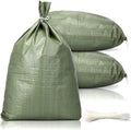 Shappy 100 Pieces Empty Sandbag Heavy Duty Flooding Outdoor Woven Polypropylene Sand Bags with Solid Ties for UV Protection Emergency Situation