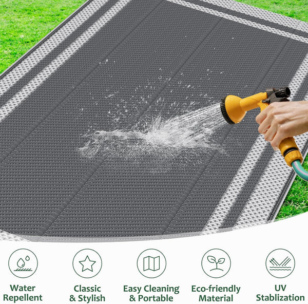 Happytrends Outdoor Rug Reversible Portable Plastic Straw Camping Rugs for outside Rv,Large Waterproof Outdoor Area Rugs for