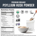 Viva Naturals Organic Psyllium Husk Powder, 24 Oz - Finely Ground, Unflavored Plant Based Superfood - Good Source of Fiber for Gluten-Free Baking,