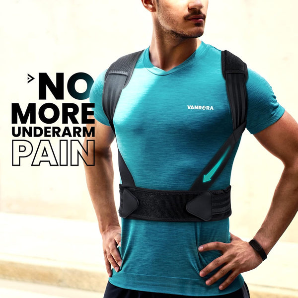VANRORA Posture Corrector for Women and Men, Back Brace Fully Adjustable & Comfy, Support Straightener for Spine, Back, Neck, Clavicle and