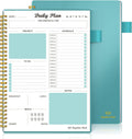 Daily Planner Undated, to Do List Notebook with Hourly Schedule Calendars Meal, Spiral Appointment Organizers Notebook for Man/Women, Pocket,Pen