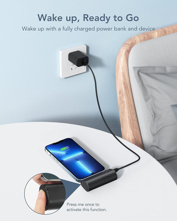 charmast Small Portable Charger for iPhone, Ultra-Compact 20W PD Fast Charging Power Bank 5000mAh, Mini Battery Pack for iPhone 14/14 Pro