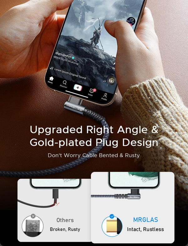 MRGLAS USB C Cable 3.2A, USB to USB C Cable [2-Pack,6.6Ft], Iphone 16 Charger, Type C Charger Fast Charging for Iphone 15 Pro Max, Samsung Galaxy