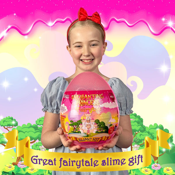 Girlzone Enchanting Princess Fairytale DIY Slime Kit, Slime Kit for Girls Ages 8-12 with 42 Pieces to Make Princess Slime for Kids & Slime for