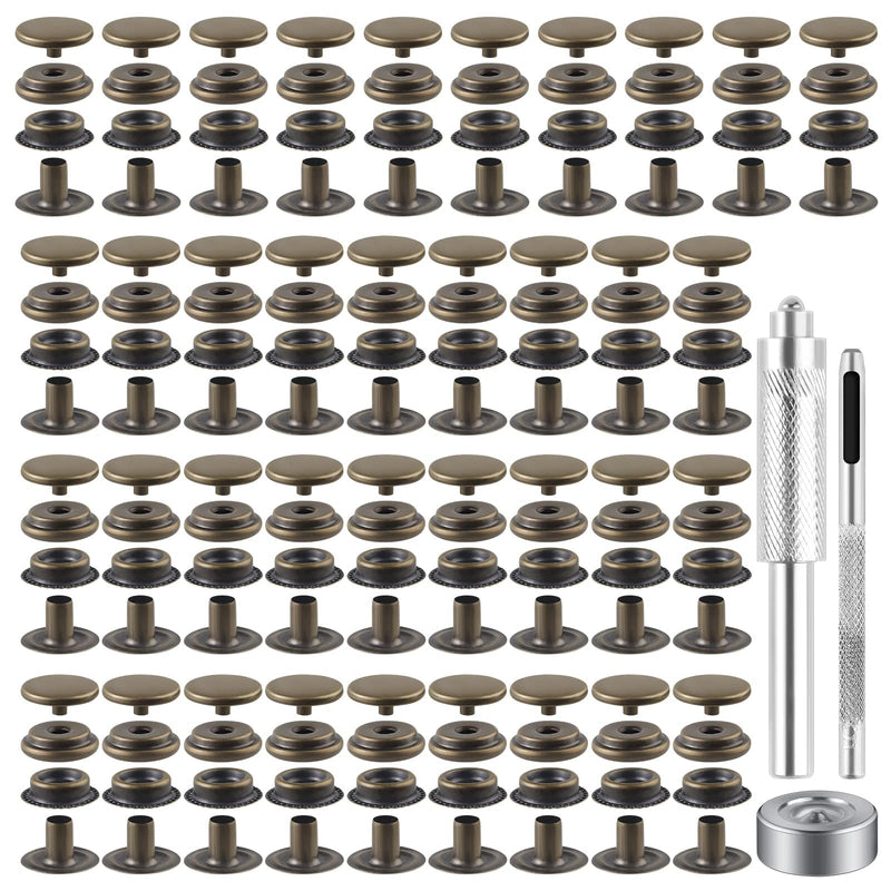 72 Pieces 15MM Snap Fastener Kit Tool Snap Button kit Snaps for Leather Leather Snaps and Fasteners kit for Leather Marine Grade Stainless Steel
