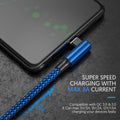 USB C Cable 90 Degree Right Angle[2Pack 10FT], USB a to Type C Nylon Braided Fast Charging Cable for Samsung Galaxy S22 Ultra/S22+/S22/S21, Note