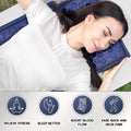 Ladyrosian Acupressure Set for Back and Neck Pain Relief, Muscle Relaxation Stress Relief Acupressure Mat and Pillow Set with Bag (Navy Blue)
