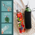 32 Oz Glass Water Bottle Set of 4 - Reusable, Eco-Friendly, Airtight, Leak Proof Bottles for Travel