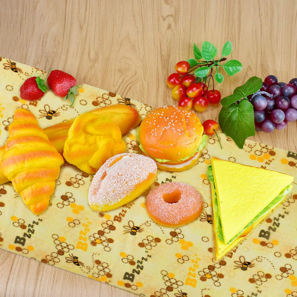 Reusable Beeswax Wraps 13 X 39 Inch Beeswax Wraps for Food Eco-Friendly Sustainable Food Storage Wraps for Sandwich, Cheese, Fruit, Bread, Snacks