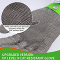 Level 9 Cut Resistant Kitchen Glove,Food Grade,Machine Washable,Stainless Steel Wire Metal Mesh Safety Work Glove for Mandolin,Meat Cutting,Oyster
