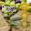 DESERT MIRACLE Cold Pressed Polyphenol Rich Moroccan Olive Oil, Extra Virgin Olive Oil with High Polyphenols, Organic, First Cold Pressed EVOO