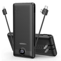 VEGER Portable Charger for Iphone Built in Cables and Wall Plug, 10000Mah Slim Fast Charging USB C Power Bank, Travel Essential Battery Pack