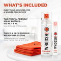 WHOOSH! Screen Shine Duo - Screen Cleaner Spray for Ipad, Monitor, Laptop, Macbook - 3.4 Oz & 0.3 Oz Bottles with 2 Microfiber Cloths - Portable