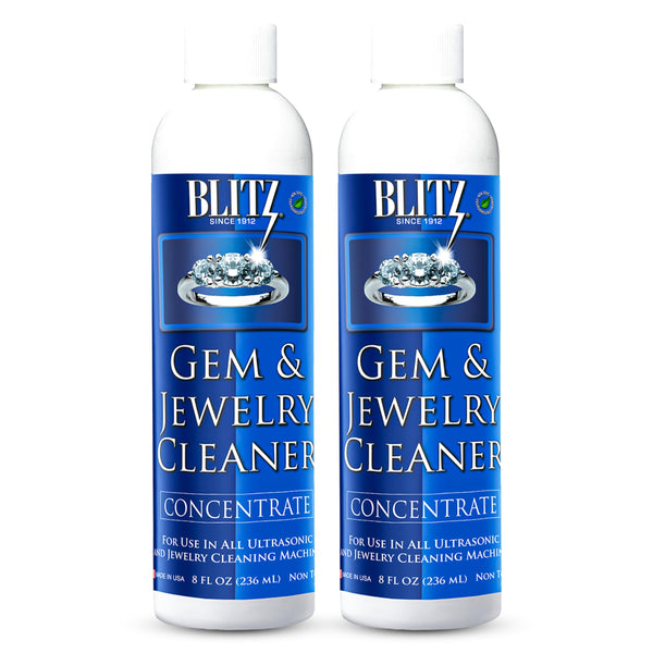 Blitz 653 Gem & Jewelry Non-Toxic Cleaner Concentrate for Use in Cleaning Machines, 8 Ounces, 2-Pack