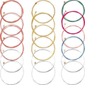 Bememo 2 Sets of 6 Guitar Strings Replacement Steel String for Acoustic Guitar (Yellow and Multicolor)