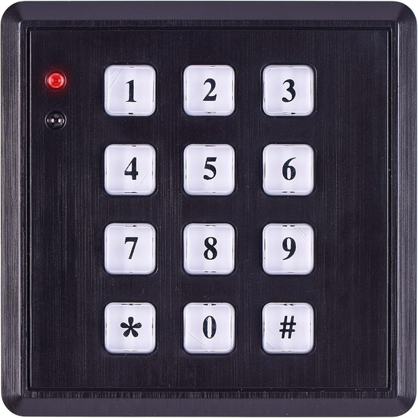 SABRE Fake Security Keypad with Green Light Up, Low Light Sensor, Red LED Flash, Weatherproof, Realistic Design - Black