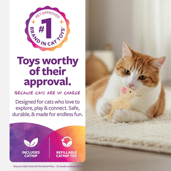 Smartykat Madcap Mania Refillable Plush Catnip Cat Toy, Includes Catnip Tube - Randomly Selected Color, One Size