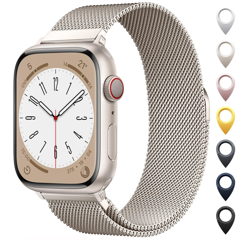 Original Milanese Loop Band Compatible with Apple Watch 38Mm 40Mm 41Mm 42Mm 44Mm 45Mm 46Mm 49Mm - Women & Men Magnetic Closure Adjustable Metal
