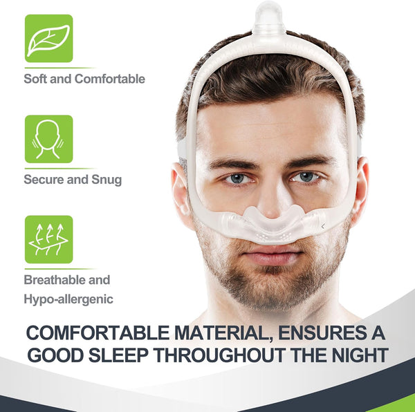 Replacement for N30i Medium Nasal Cushion, Soft Curved Cradle Around The Nose, Snug Fit & No Leaks