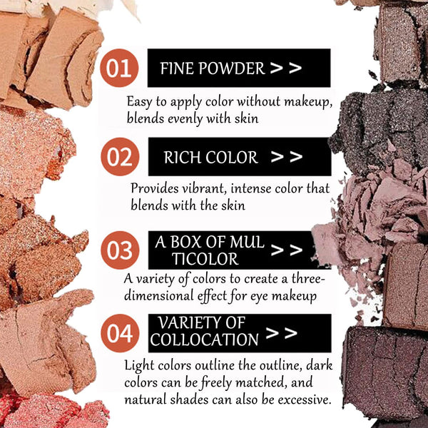2 Pcs 12 Colors Eye Shadow Palette,Nude Matte Smokey Shimmer Glitter Eyeshadow Palette,Blendable Rich Colors,Waterproof Beauty Makeup Palette Kit
