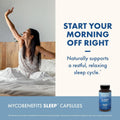 Host Defense Mycobenefits Sleep* Capsules - Rest Support for Healthy Sleep Quality - Calming Supplement with Magnesium, Lion'S Mane & GABA - Aids