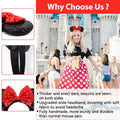 Mouse Ears Headbands, Sequin Mouse Ears for Women Girls Boys, Shiny Bow Headband for Cosplay Costume Party Decorations Hair Accessories (Red)