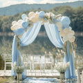 Wokceer Emerald Green Wedding Arch Draping Fabric Backdrop 3 Panels 28.7" X 20FT Sheer Drapes Fabric for Wedding Arbor Ceremony Party