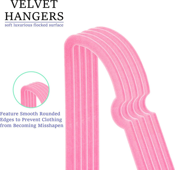 Velvet Hangers 20 Pack, 16" Non Slip Adult Hangers, Slim Clothes Hanger with 360 Degree Swivel Hook - Durable & Cute for Coats, Shirts, Dress (Mix
