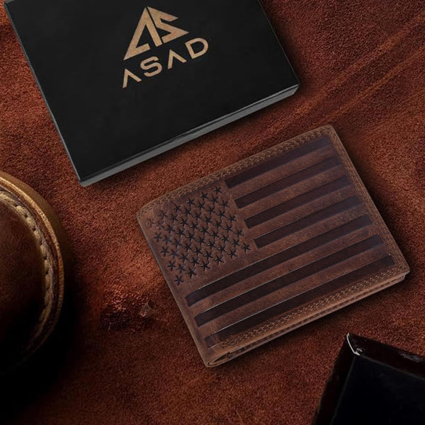 ASAD Genuine Leather Wallet for Men | Slim, Stylish, Genuine Leather Double Stitched RFID Blocking Bifold Stylish | Bifold Wallet with 8 Card Slot