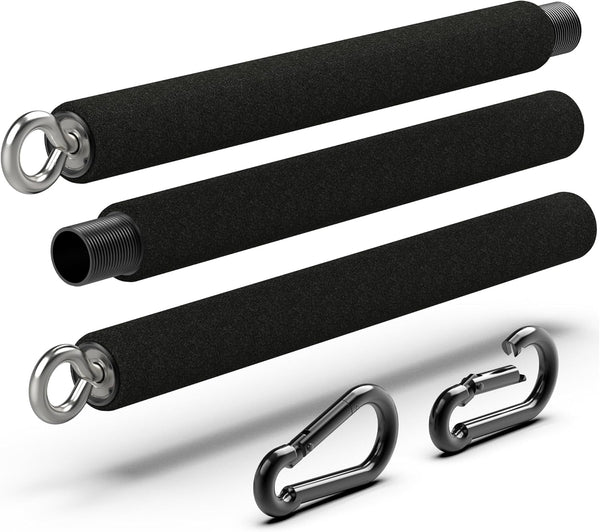 Steel Resistance Bar - Portable Dual Cable Machine Bar - Adjustable 38" to 26