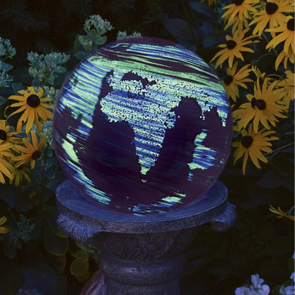 Echo Valley 8149 10-Inch Glow-In-The-Dark Illuminarie Glass Gazing Globe, Earth Swirl