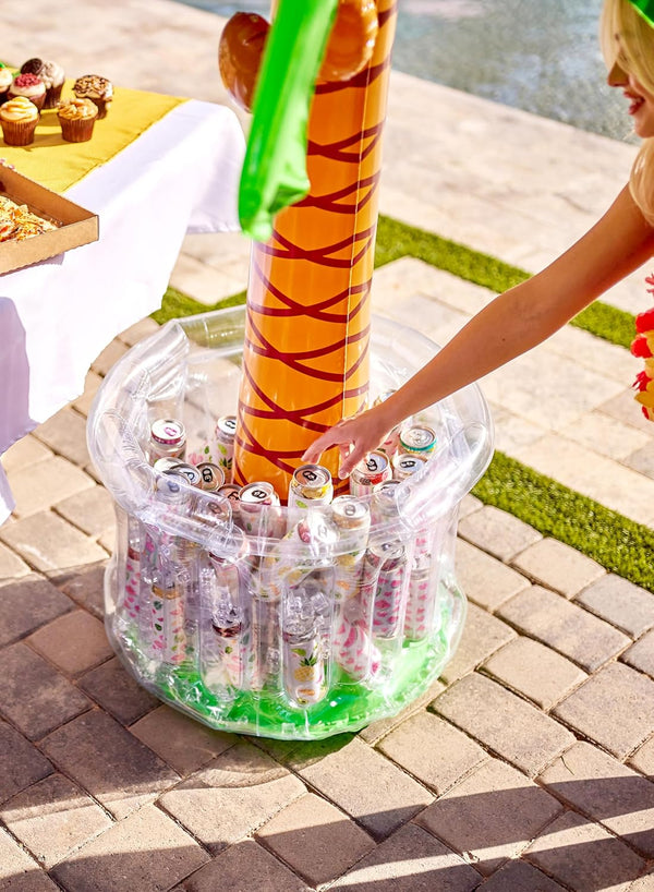 JOYIN 60" Inflatable Palm Tree Cooler, Beach Theme Decor, Pool Party Decorations, Luau Hawaiian Birthday Party Supplies, Ocean Jungle Tropical