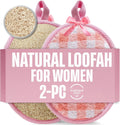 Natural Loofah Exfoliating Body Scrubber for Women Made with Natural Egyptian Loofa Sponge, Bath Shower Luffa Lufa for Face and Body. Exfoliator