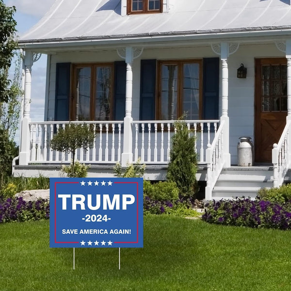 MAXDUCK Trump 2024 Sign - Trump Signs for Yard Plastic Signs with Stakes 14â X 11âFor Outdoor Yard Garden Lawn Decorations
