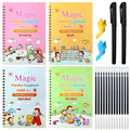 5 PCS Grooved Writing Books for Kids Children Reusable Magic Practice Copy Book Writing Workbook Magic Ink Copy Books for Preschool Tracing Letter