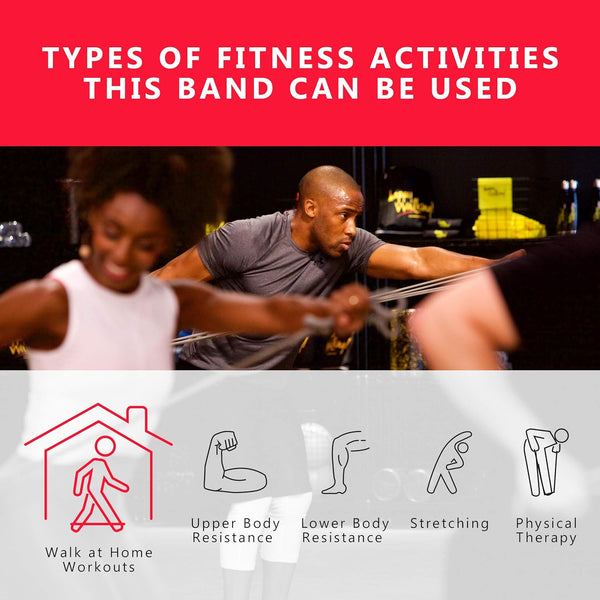Walk at Home Workout Bands 7 Ring Adjustable Resistance Bands for Working Out Home Workout Walking Exercise Workout Bands Fitness Program Exercise
