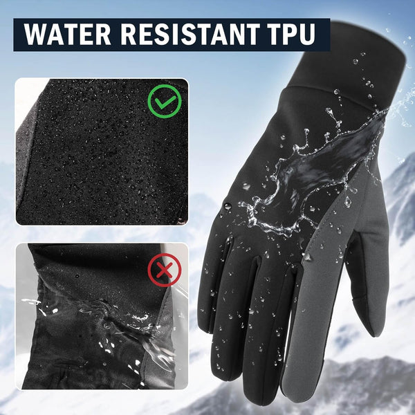 OZERO Winter Touchscreen Gloves for Men: Warm Running Gloves Windproof Water Resistant - Lightweight Thermal Glove for Hiking Cycling Driving