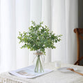 Zheart Fake Eucalyptus Stems in Glass Vase with Faux Water,14" Artificial Plants Eucalyptus Leaves for Shelf Desk Bathroom Farmhouse Room Coffee