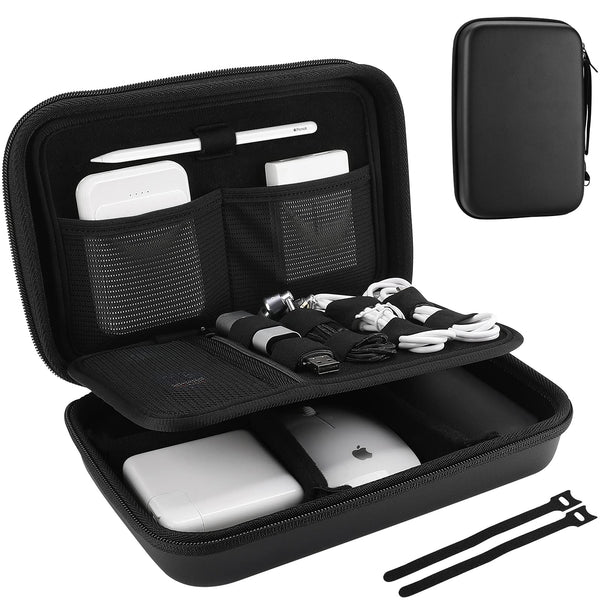 Procase Hard Travel Electronic Organizer Case for Macbook Power Adapter Chargers Cables Power Bank Apple Magic Mouse Apple Pencil USB Flash Disk