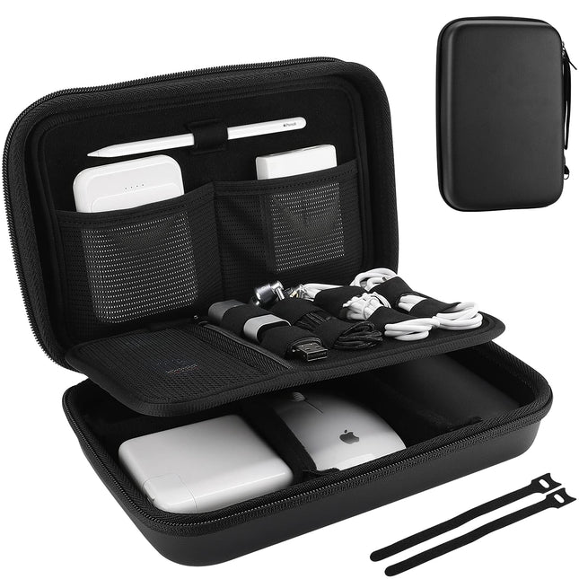 Procase Hard Travel Electronic Organizer Case for Macbook Power Adapter Chargers Cables Power Bank Apple Magic Mouse App