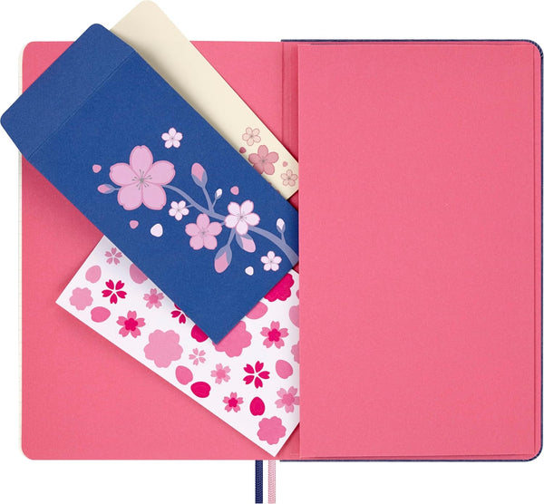 Moleskine Limited Edition Sakura 18 Month 2025-2026 Weekly Planner, Hard Cover, Large (5" X 8.25"), Cherry Blossoms, 208 Pages
