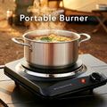 OVENTE Electric Countertop Single Burner, 1000W Cooktop with 7.25 Inch Cast Iron Hot Plate, 5 Level Temperature Control, Compact Cooking Stove and