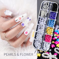 Teenitor Nail Charms Nail Art Kit with 15 Sheets Gold Nail Stickers, 6 Boxes of Nail Gems Nail Art Tools Nail Rhinestones for Nails, Nail Supplies