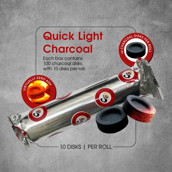 SunlightÂ® Charcoal Tablets for Incenseâ Quick Light Charcoal Tablets â Charcoal Disk Lights â 33 Mm Resin Burner Rolls â â Charcoal