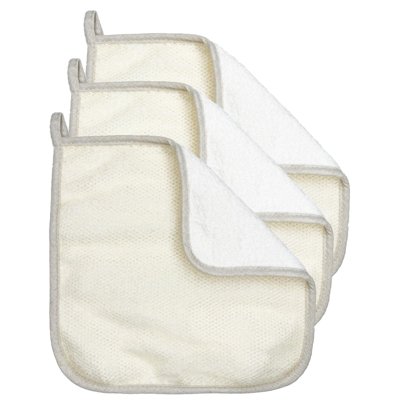 3 Pack Exfoliating Wash Cloth Face and Body Wash Bath Scrub Soft Weave Bath Towel Massage Cloth for Women and Man Two Sides