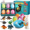 Bath Bombs for Kids with Surprise Inside, 6 Pack Big Kids Bath Bombs Gift Set, Organic Bubble Bath Fizzies with Dinosaur Egg Toys & Dinosaur
